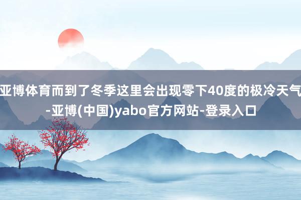 亚博体育而到了冬季这里会出现零下40度的极冷天气-亚博(中国)yabo官方网站-登录入口