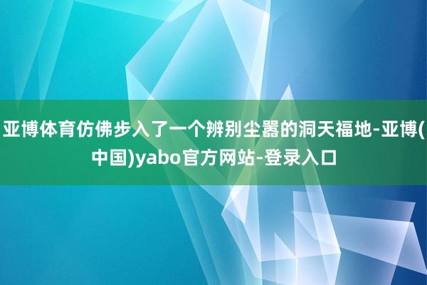 亚博体育仿佛步入了一个辨别尘嚣的洞天福地-亚博(中国)yabo官方网站-登录入口